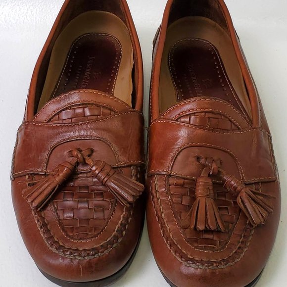 Genuine Johnston & Murphy Leather Brown Mens US 11.5 Woven Tassel Loafers Shoes main image 13